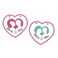 ITH Stickdatei - Türschild Silhouette Herz